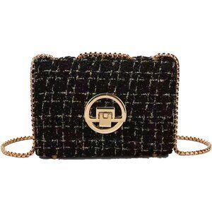 Women's Quilted Crossbody Bag Faux Leather Chain Clutch Evening Shoulder Purse